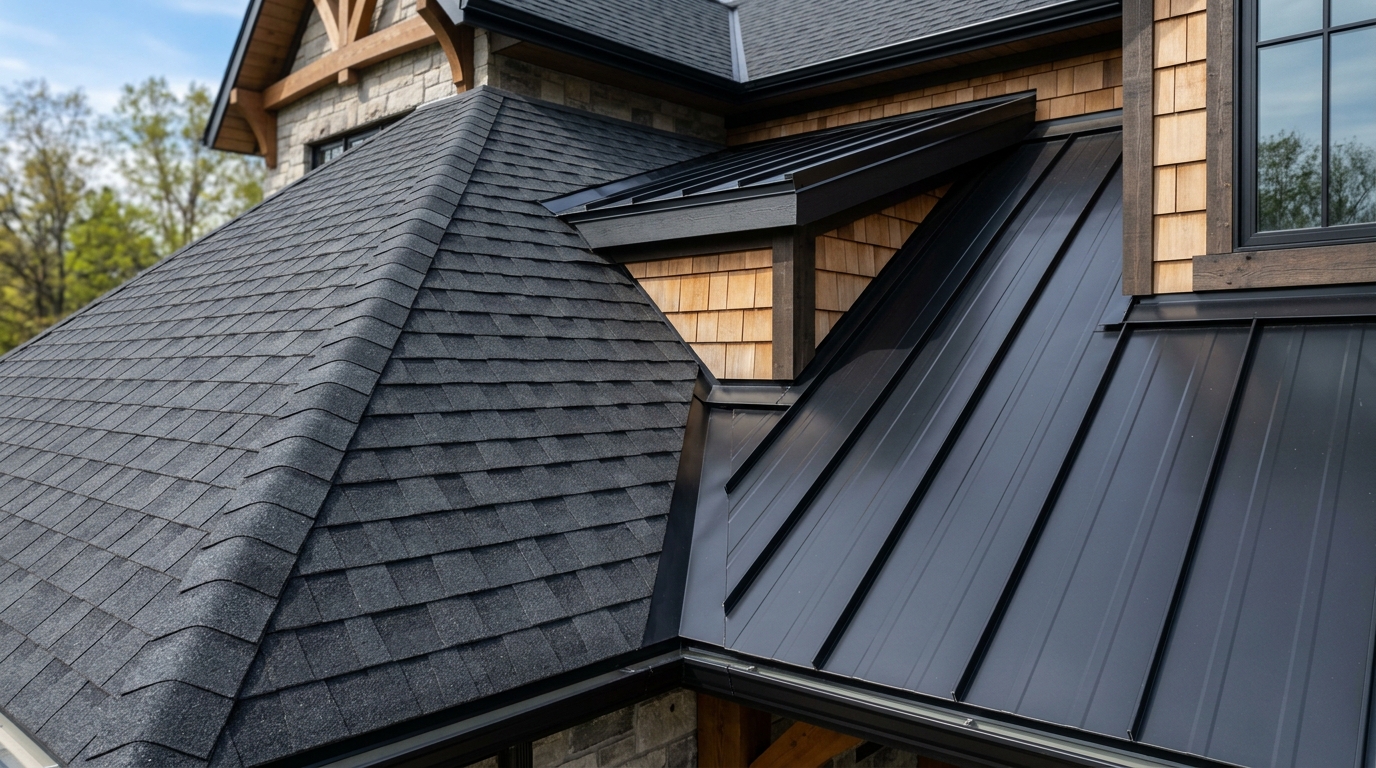 Master Roofer Installing Heavy-Duty Architectural Shingles Before Solar Array